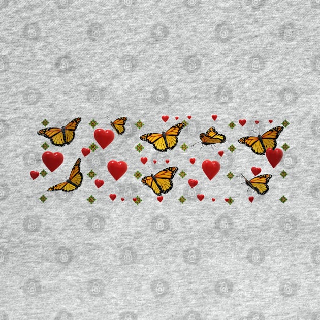 butterflys and red hearts by Bari-520